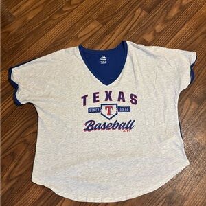 Majestic Texas Rangers MLB V Neck * Woman’s 2XL